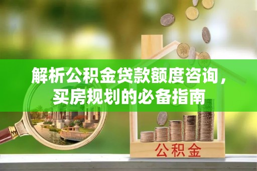 衡阳解析公积金贷款额度咨询，买房规划的必备指南